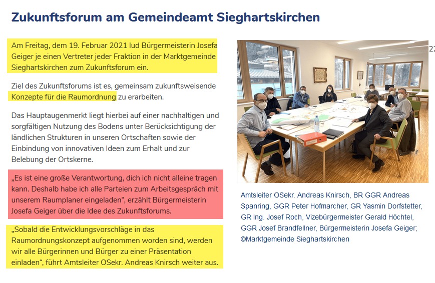 Bürgermitbestimmung am Beispiel Sieghartskirchen – Atzenbrugg Transparent